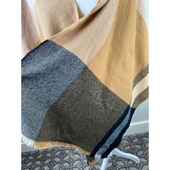 GAP Cozy Geometric Pattern Poncho Southwest Western Boho Lagenlook Fall - Picture 5 of 12